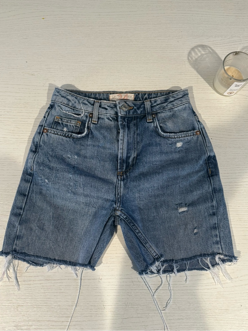 Free People Distressed Denim Shorts